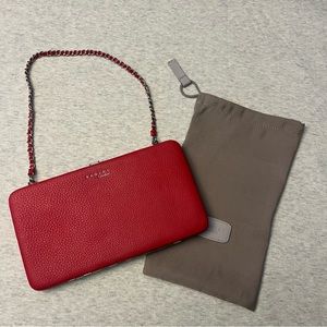 Radley London Red Leather Chain Clutch Wallet